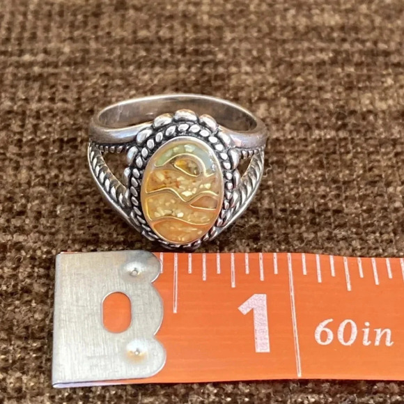 Carolyn Pollack Relios Mountain Scene Sterling Silver Mosaic Ring Size 7.75 - Picture 12 of 12